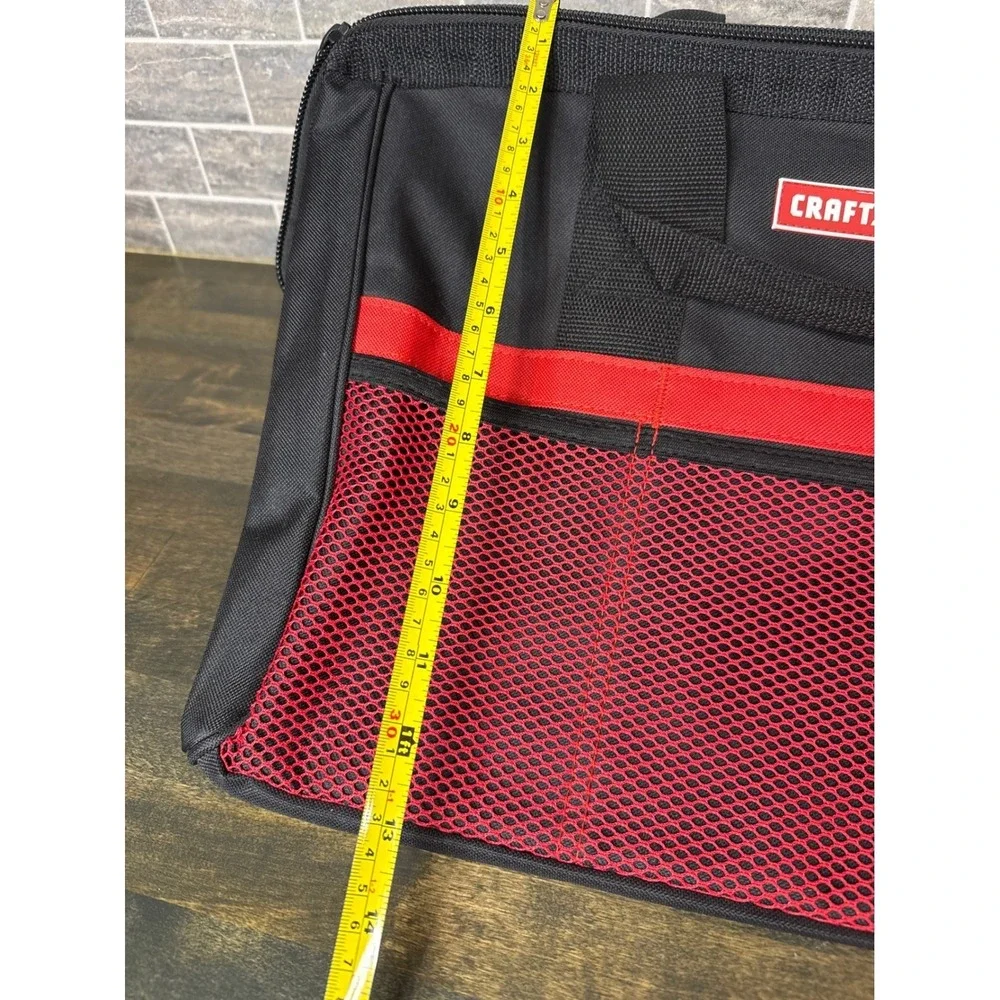 Craftsman 17 Inch Tool Bag Black Red Polyester Zippered Organizer 37537‎